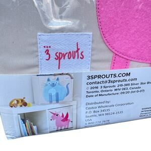 Set of 2 3 Sprouts Cat Unicorn‎ Large Toys Storage Boxes Handle Kallax Organizer
